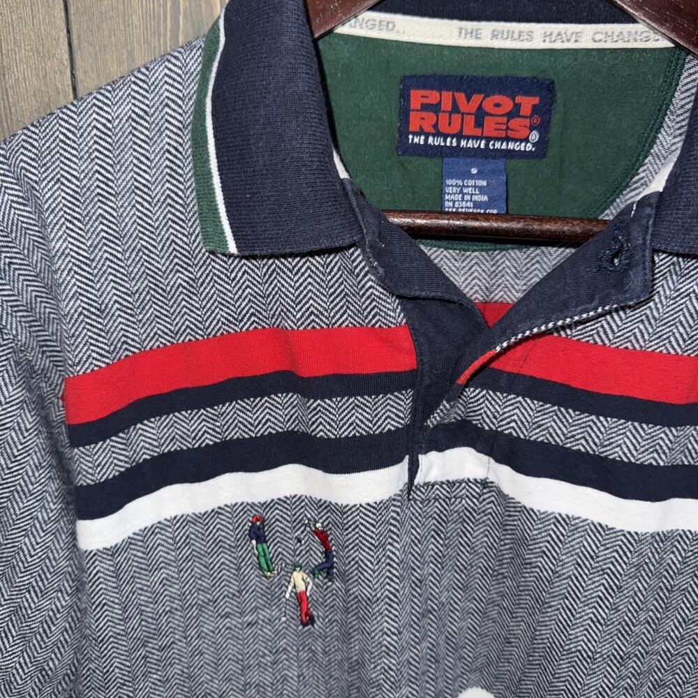 Vtg Pivot Rules Rare Colorway Golf Polo Shirt Sz S The Rules Have Changed⛳ EUC